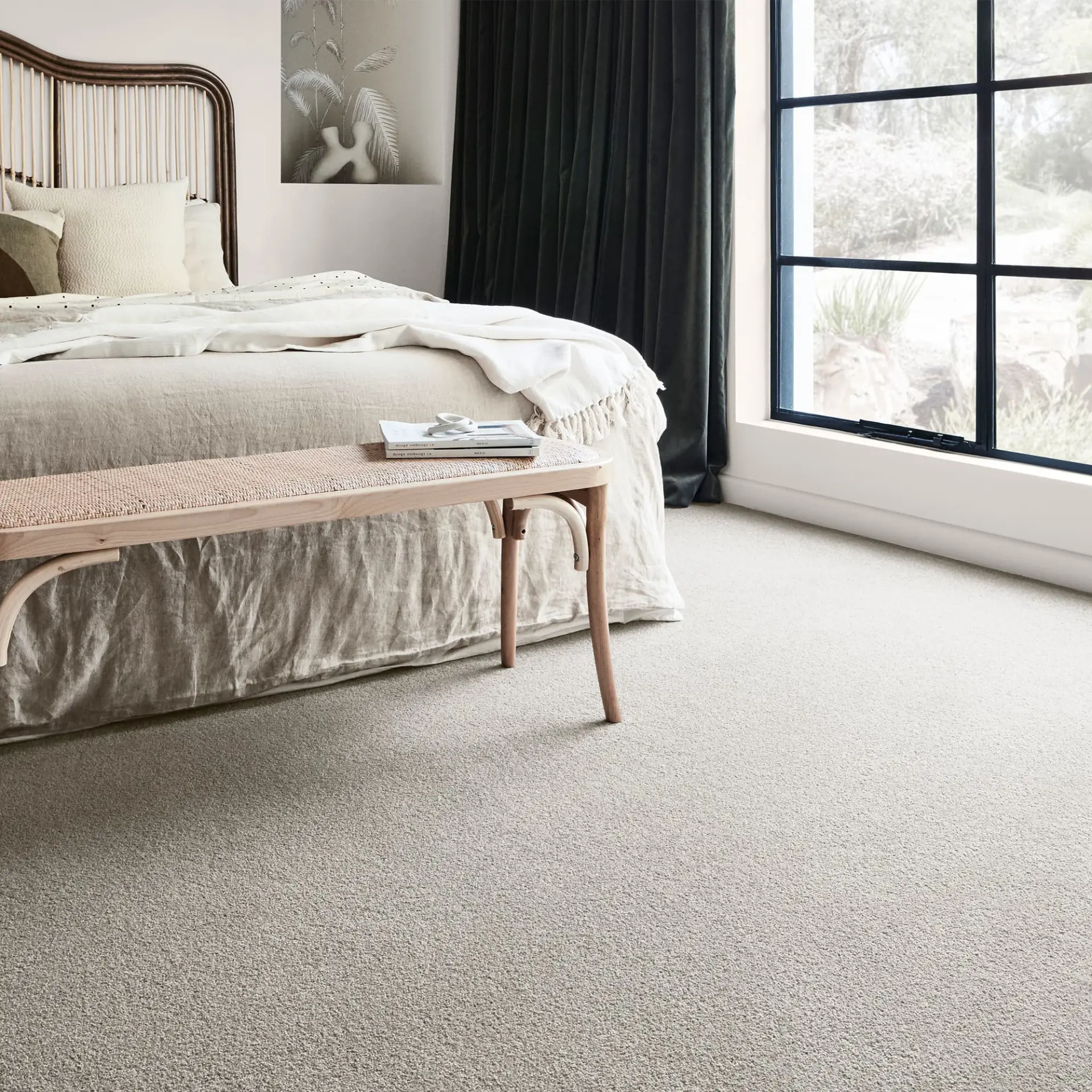 Herringbone loop pile carpet fitted in a living room