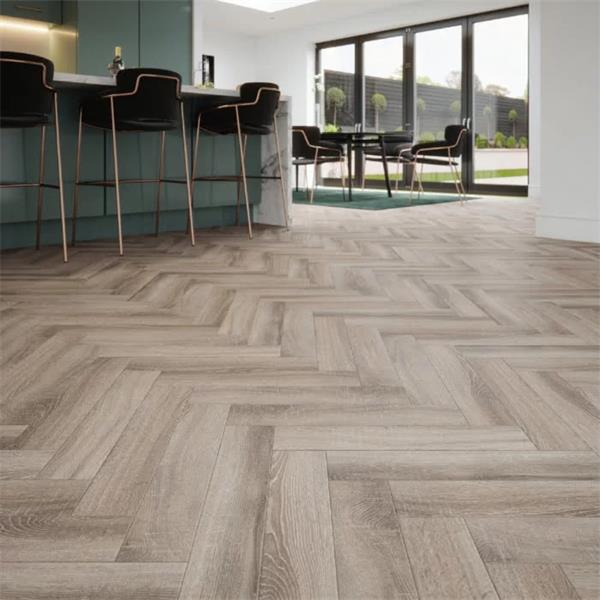 Canadia herringbone laminate flooring installed in a Dublin home