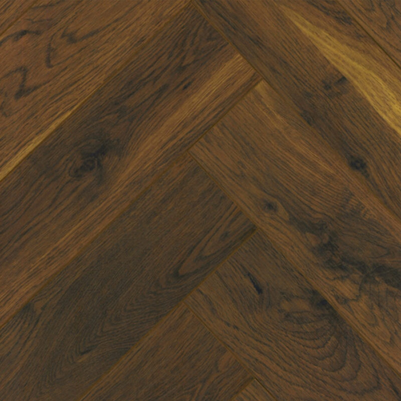 Smoked Cathedral Oak Herringbone Aqua laminate flooring